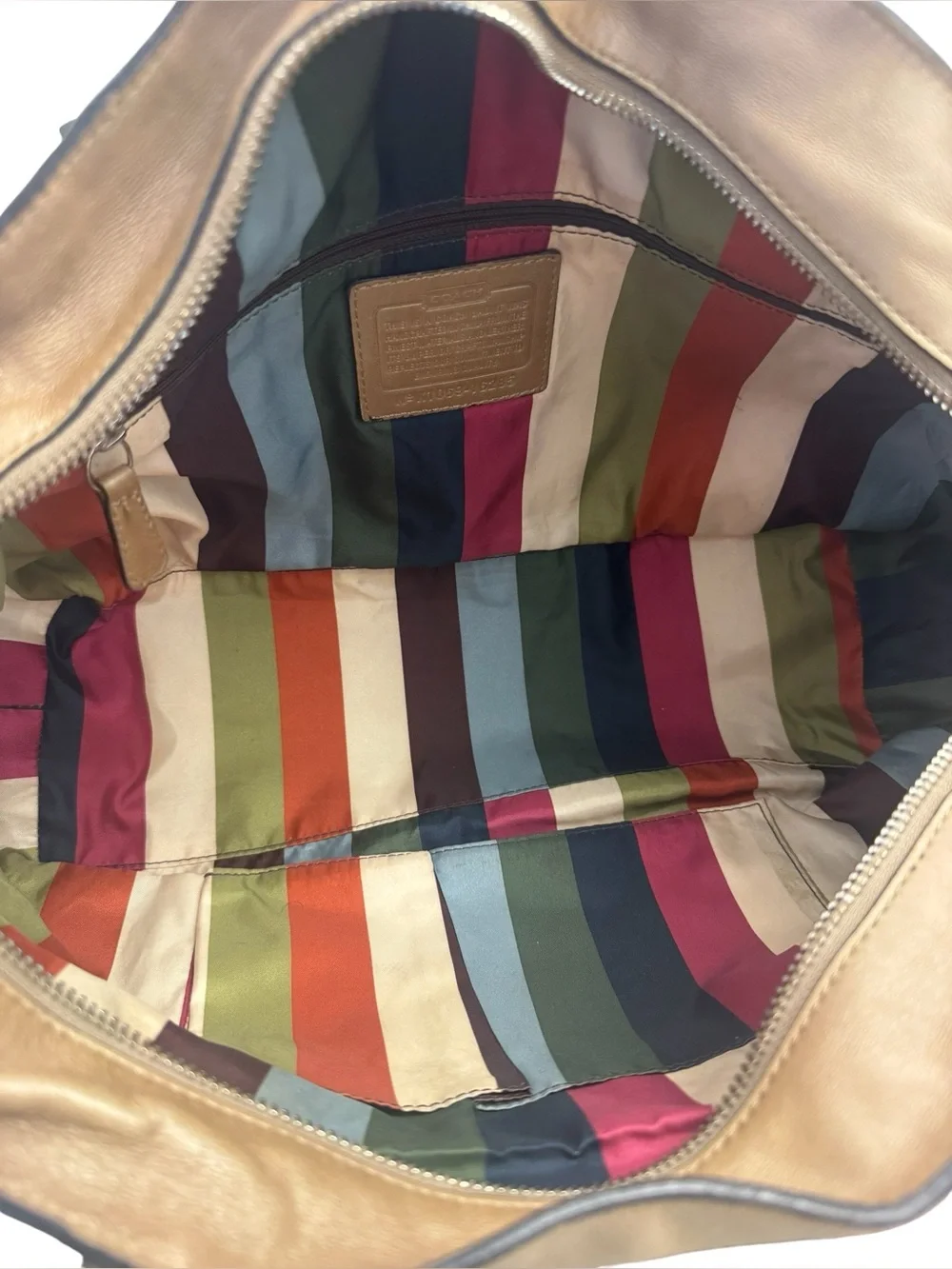 Coach Poppy Champagne Gold Leather Rocker Satchel Y2K Legacy Lined Style 16285